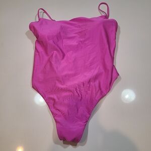 Shade & Shore Bright Pink One Piece Swimsuit in Size Large